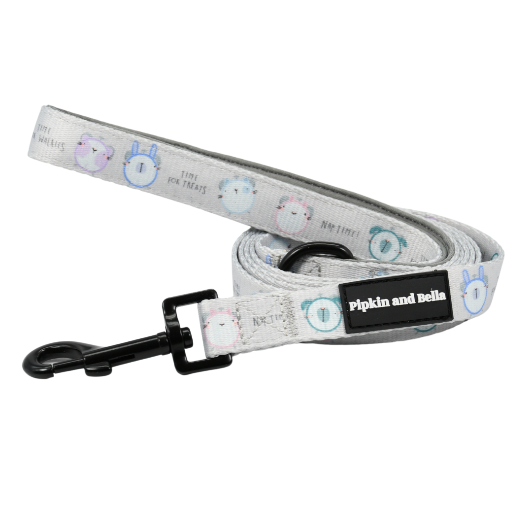 Fabric Dog Lead - Tick Tock