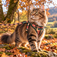 Fabric Cat Lead - Copper Glen