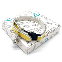 Soft Leather Cat Collar - Bright Yellow - Pipkin and Bella