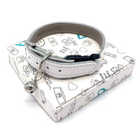 Soft Leather Cat Collar - Ice White - Pipkin and Bella