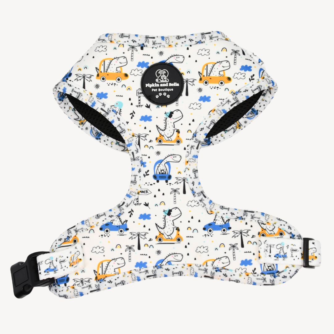 Adjustable Cat Harness - Dino Races