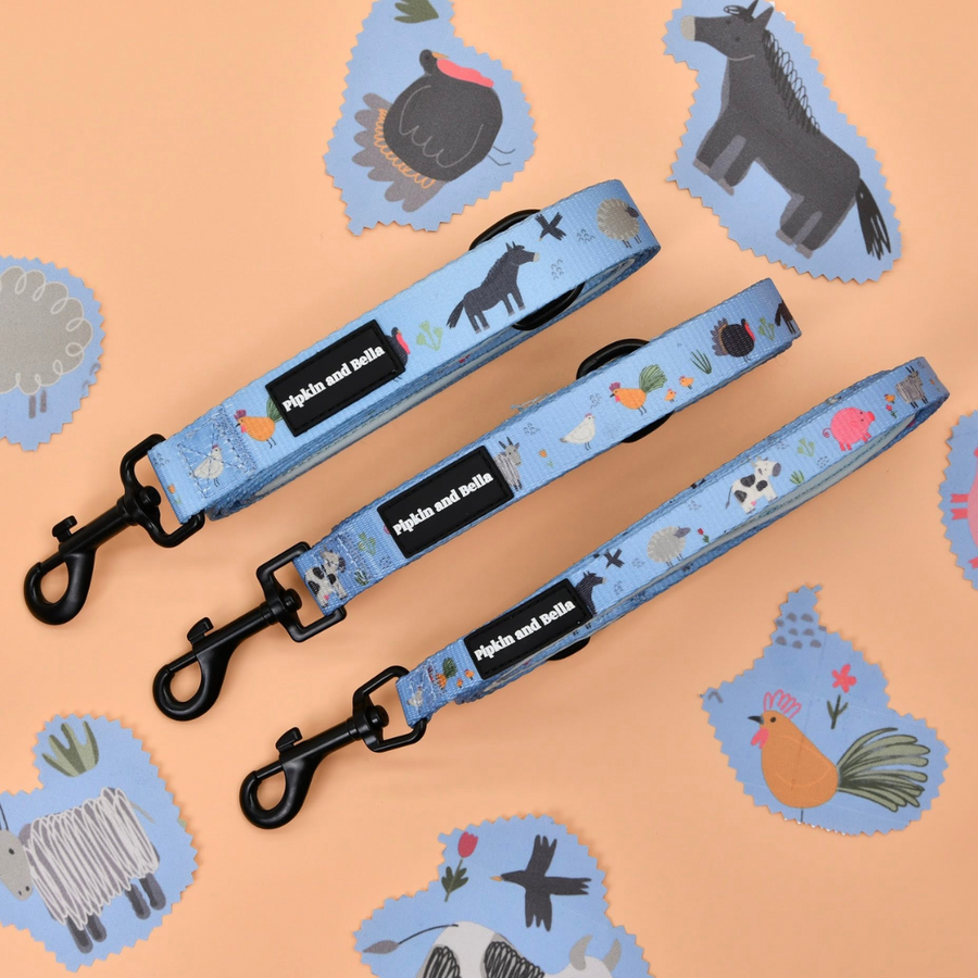 Fabric Dog Lead - Farmyard Fairy Tale