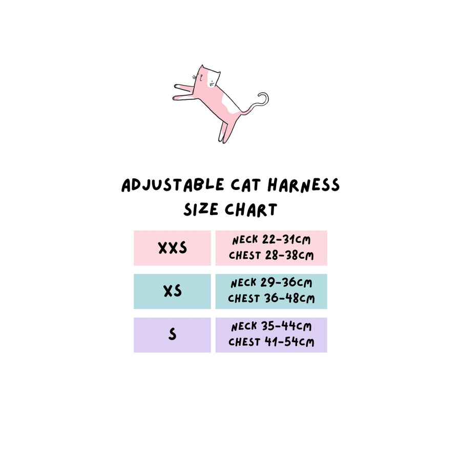 Adjustable Cat Harness Size Chart