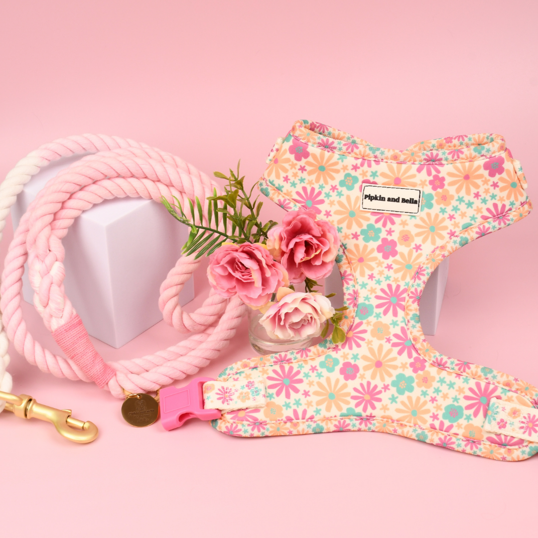 Pipkin and Bella Adjustable Cat Harness - Blossom