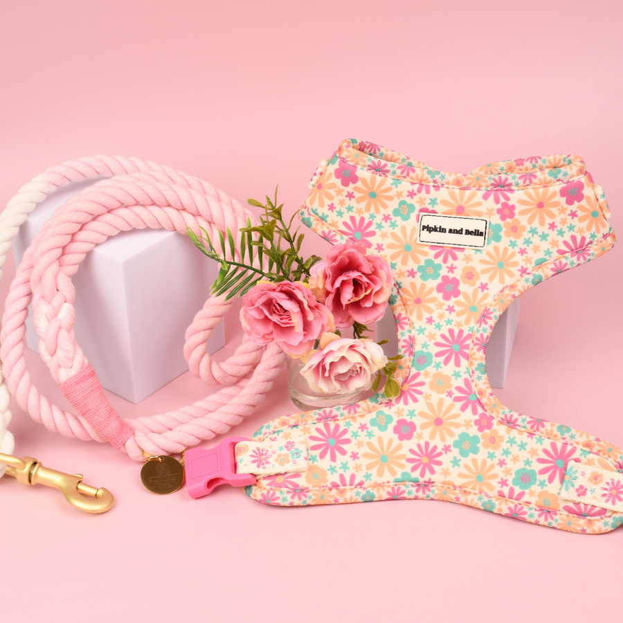 Pipkin and Bella Adjustable Cat Harness - Blossom
