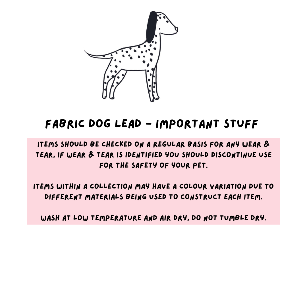 Fabric Dog Lead - Tick Tock