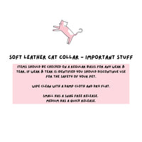 Soft Leather Cat Collar - Bright Yellow