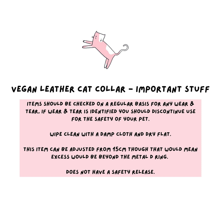 Vegan Cat Collar - Bright Pink
