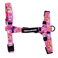 Adjustable Harness and Fabric Lead - Purrfect Catitude - Pink - Pipkin and Bella