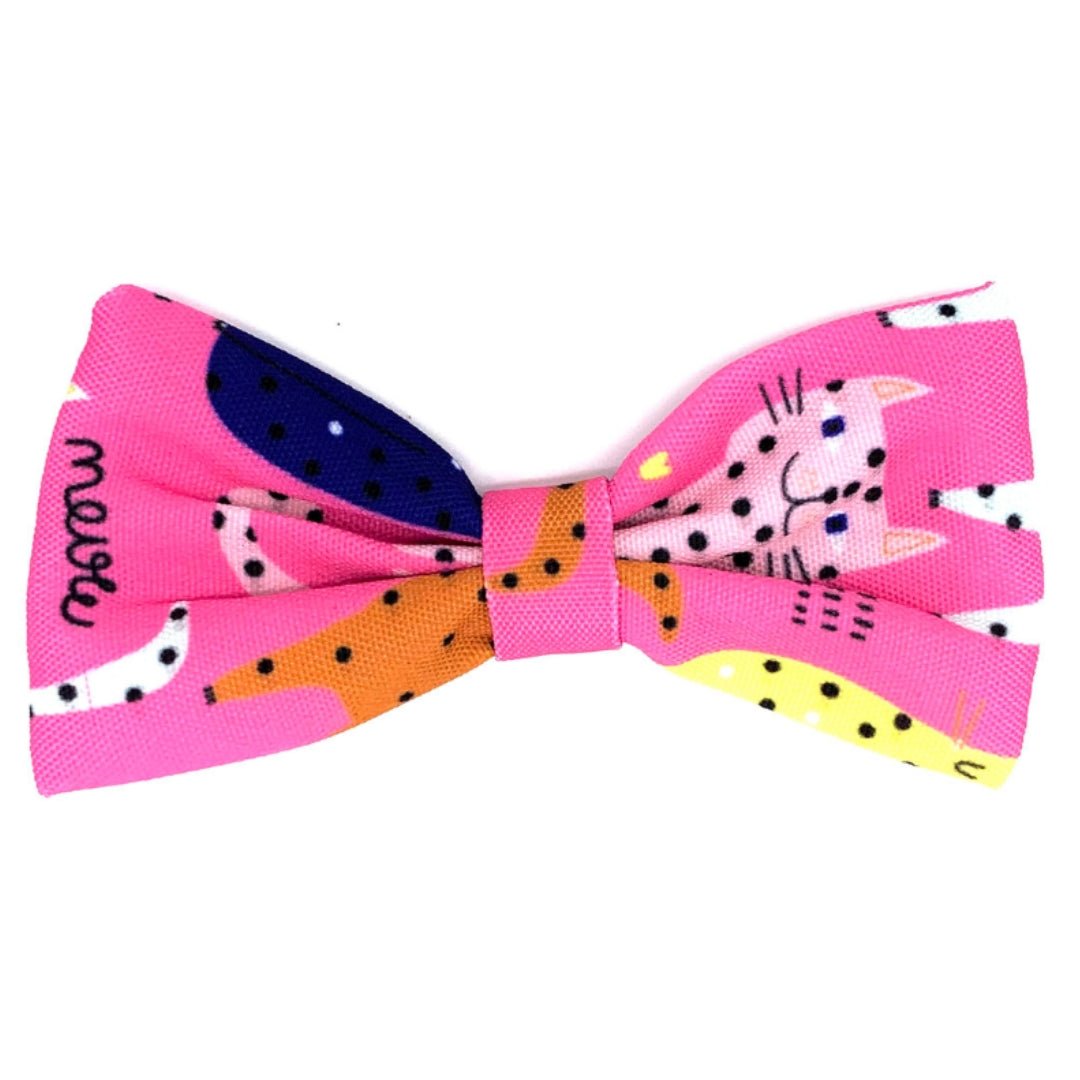 Cat Collar and Bow - Purrfect Catitude - Pink - Pipkin and Bella
