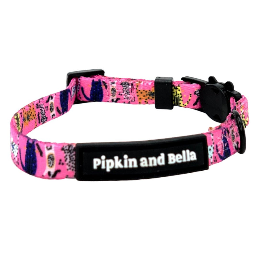 Cat Collar and Bow - Purrfect Catitude - Pink - Pipkin and Bella